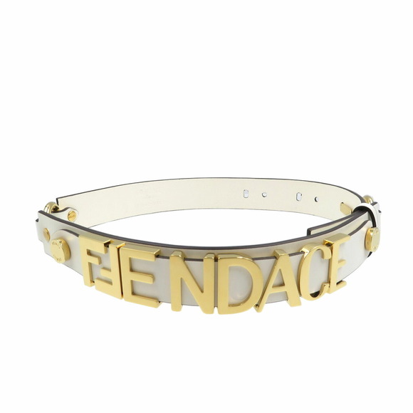 FENDI White Leather Belt - Picture 1 of 6